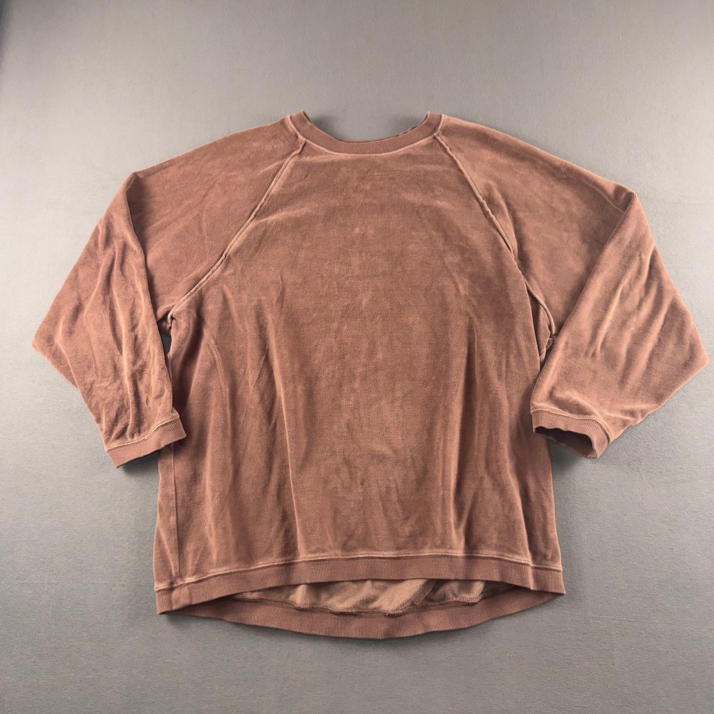 Aerie Velour Raglan Sweatshirt Mauve Brown Oversized Pullover Small